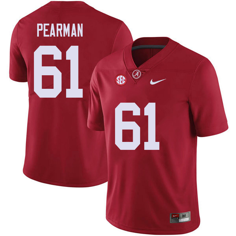 Men #61 Alex Pearman Alabama Crimson Tide College Football Jerseys Sale-Red